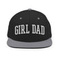 Girl Dad Varsity Letterman Flat Bill Brim Snapback Hat - Black/ Silver