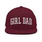 Girl Dad Varsity Letterman Flat Bill Brim Snapback Hat - Maroon