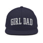 Girl Dad Varsity Letterman Flat Bill Brim Snapback Hat - Navy