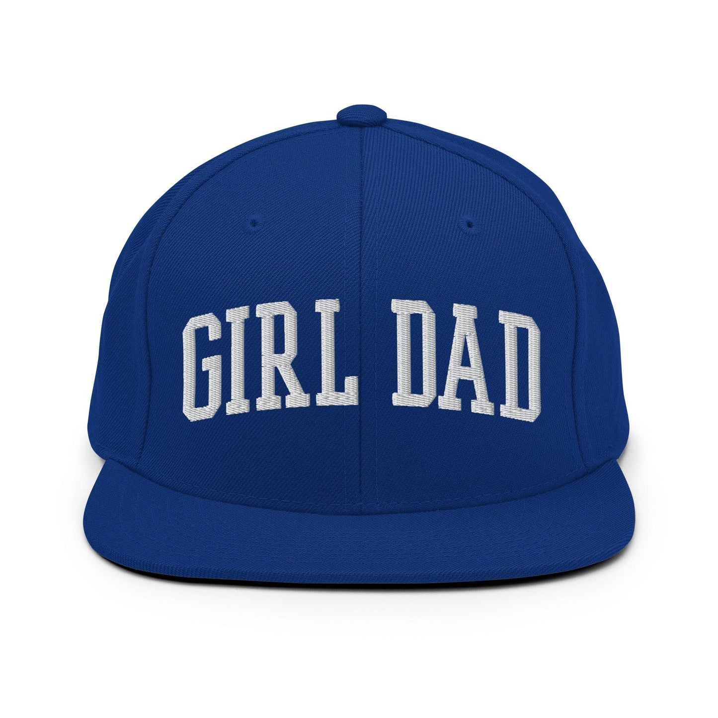 Girl Dad Varsity Letterman Flat Bill Brim Snapback Hat - Royal Blue
