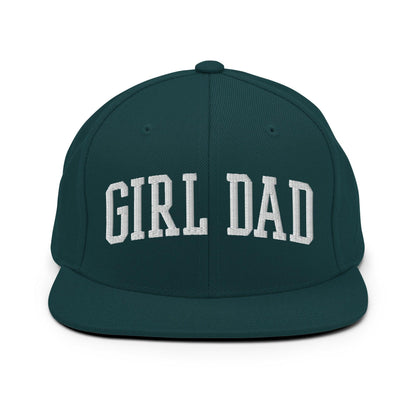 Girl Dad Varsity Letterman Flat Bill Brim Snapback Hat - Spruce