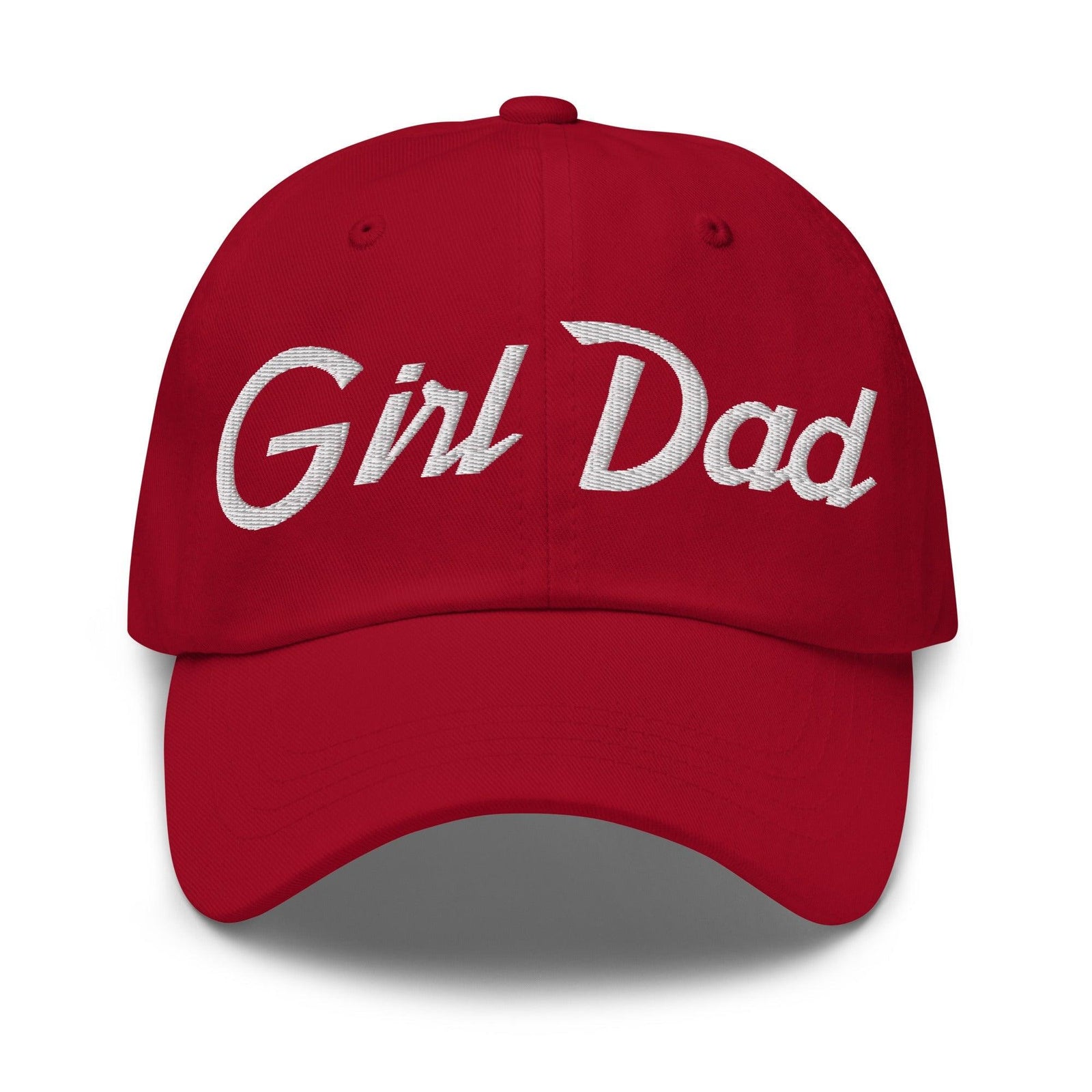 Girl Dad Vintage Sports Script Embroidered Dad Hat - Cranberry