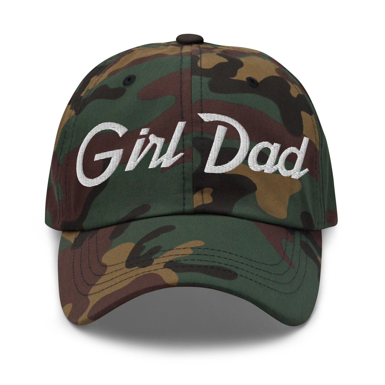 Girl Dad Vintage Sports Script Embroidered Dad Hat - Green Camo