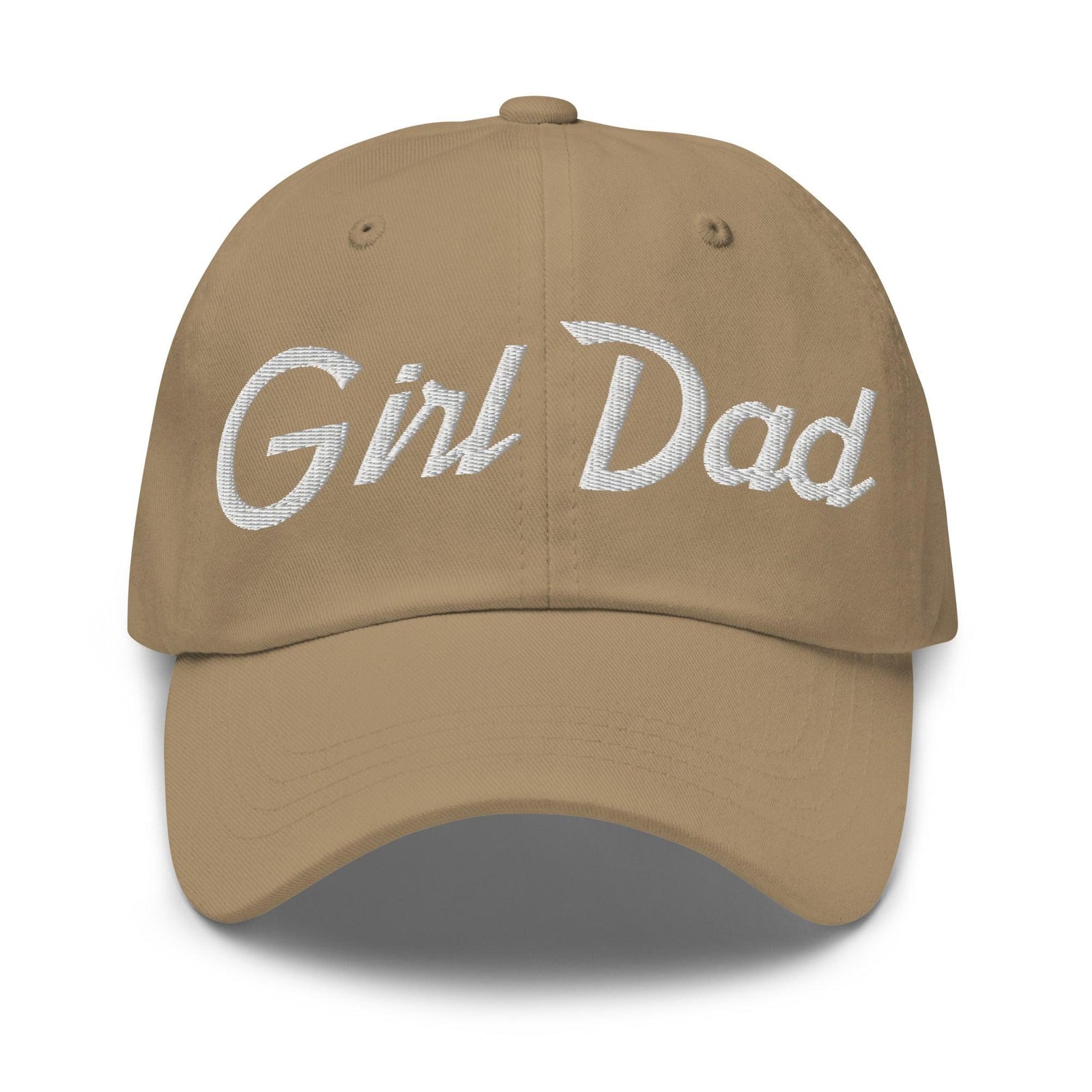 Girl Dad Vintage Sports Script Embroidered Dad Hat - Khaki
