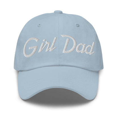 Girl Dad Vintage Sports Script Embroidered Hat - Light Blue