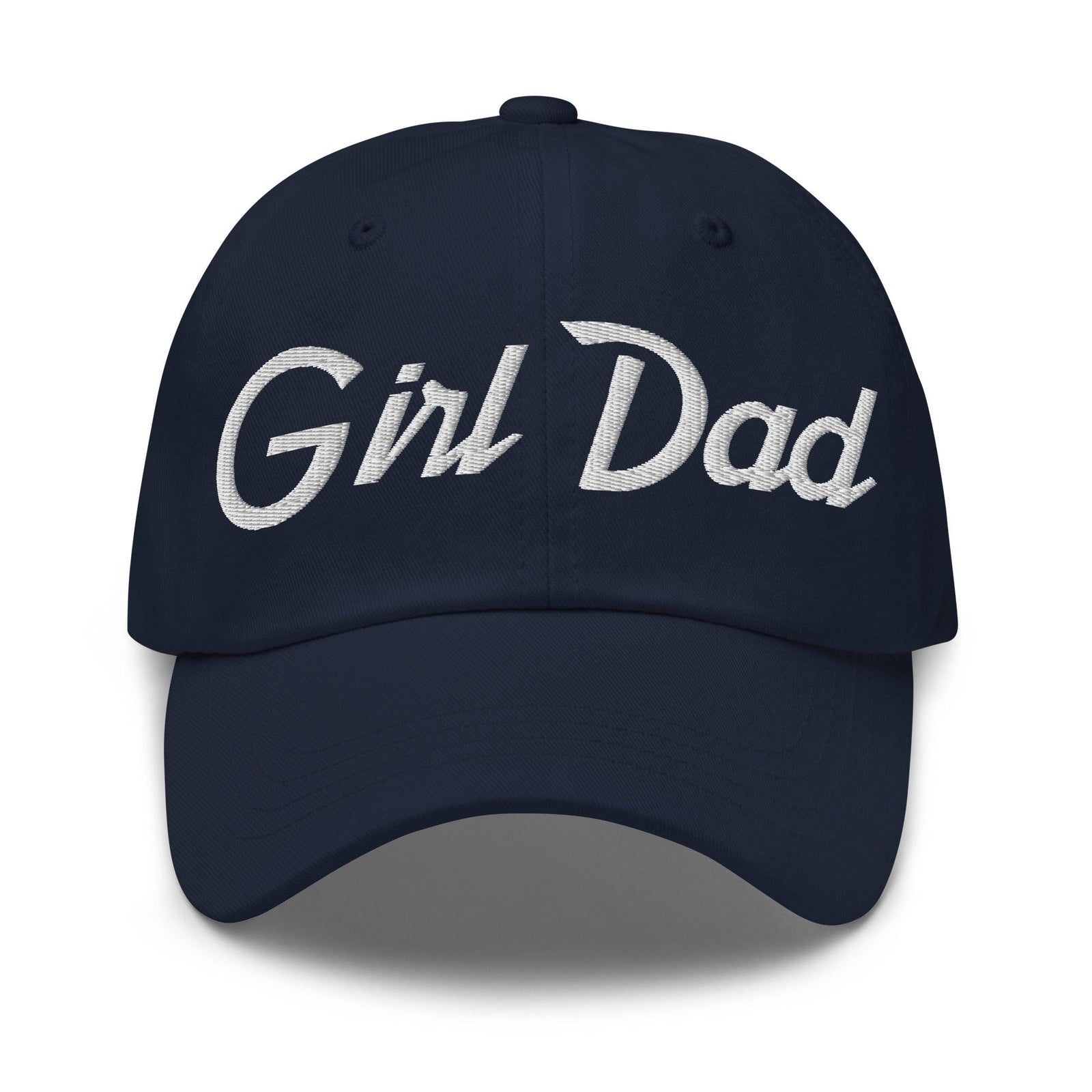 Girl Dad Vintage Sports Script Embroidered Dad Hat - Navy