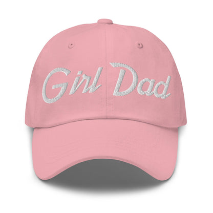 Girl Dad Vintage Sports Script Embroidered Hat - Pink