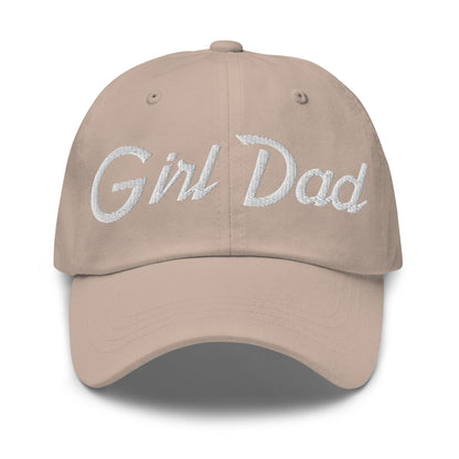 Girl Dad Vintage Sports Script Embroidered Hat - Stone