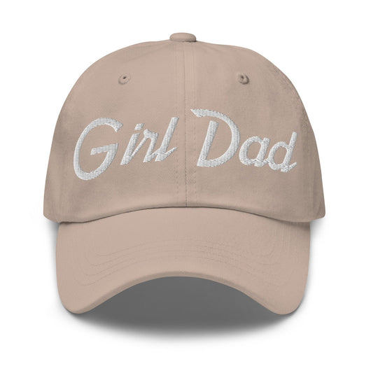 Girl Dad Vintage Sports Script Embroidered Dad Hat - Stone