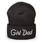 Girl Dad Vintage Sports Script Embroidered Knit Cuffed Beanie - Dark Grey