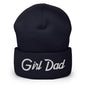 Girl Dad Vintage Sports Script Embroidered Knit Cuffed Beanie - Navy