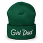 Girl Dad Vintage Sports Script Embroidered Knit Cuffed Beanie - Spruce