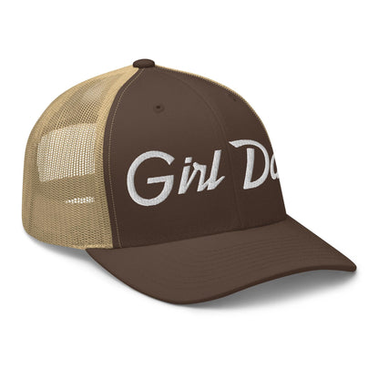 Girl Dad Vintage Sports Script Embroidered Mesh Trucker Hat