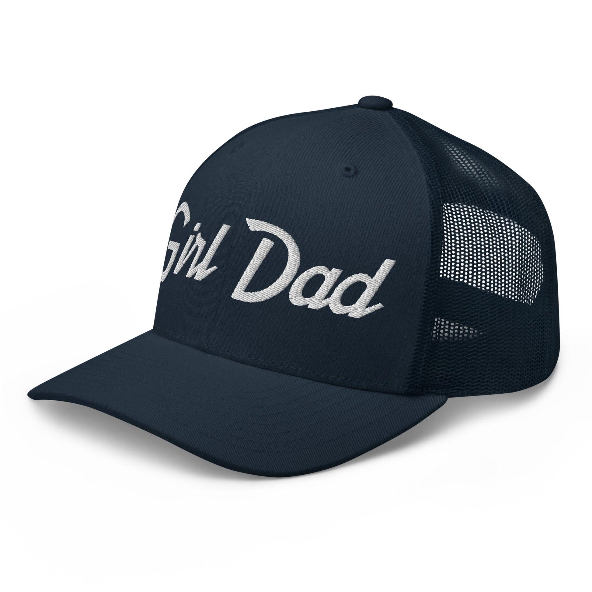 Girl Dad Vintage Sports Script Embroidered Mesh Trucker Hat