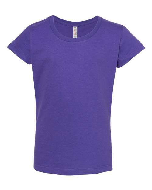 Purple short-sleeved T-shirt from Girls Ultimate T-Shirt for custom apparel and screen printing