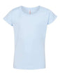 Light blue Girls Ultimate T-Shirt perfect for custom apparel and screen printing bulk orders
