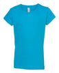 Turquoise short-sleeved T-shirt from Girls Ultimate T-Shirt line, ideal for custom apparel and bulk order screen printing