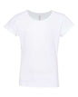 White short-sleeved T-shirt from Girls Ultimate T-Shirt, ideal for custom apparel and screen printing