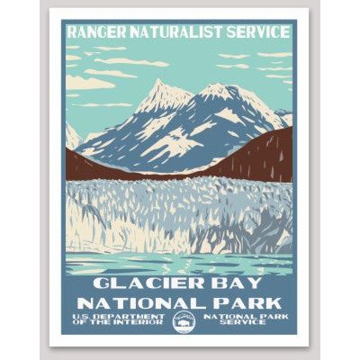 Glacier Bay National Park WPA Sticker Large - sticker