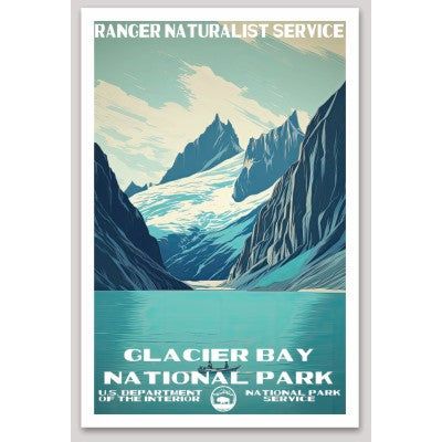 Glacier Bay National Park WPA Sticker Large - sticker