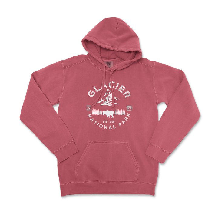 Glacier National Park Comfort Colors Hoodie - S / Crimson - hoodie