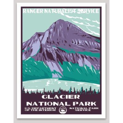 Glacier National Park WPA Sticker Large - sticker