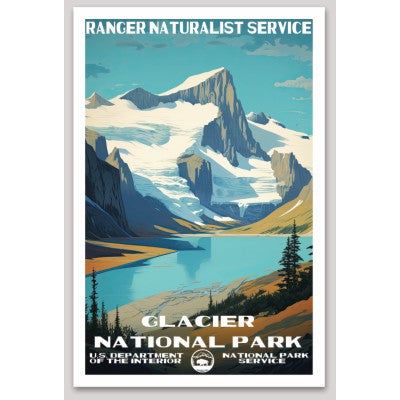 Glacier National Park WPA Sticker Large - sticker