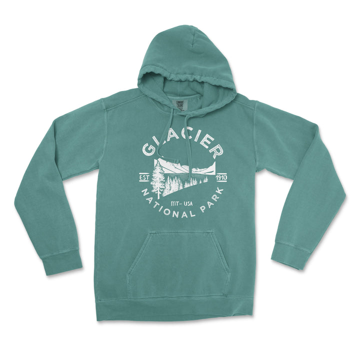 Glacier Valley National Park Comfort Colors Hoodie - S / Blue Spruce - hoodie