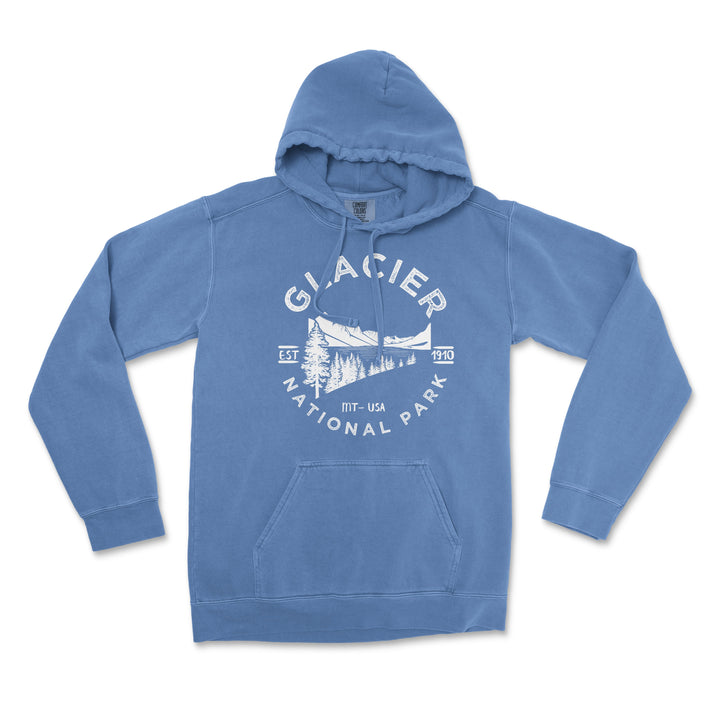 Glacier Valley National Park Comfort Colors Hoodie - S / Flo Blue - hoodie