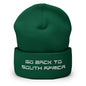 Go Back to South Africa Elon Musk Embroidered Cuffed Knit Beanie - Spruce