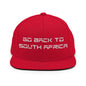Go Back to South Africa Elon Musk Embroidered Flat Brim Bill Snapback Hat - Red