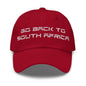 Go Back to South Africa Elon Musk Embroidered Unstructured Dad Hat - Cranberry