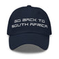 Go Back to South Africa Elon Musk Embroidered Unstructured Dad Hat - Navy
