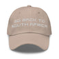 Go Back to South Africa Elon Musk Embroidered Unstructured Dad Hat - Stone