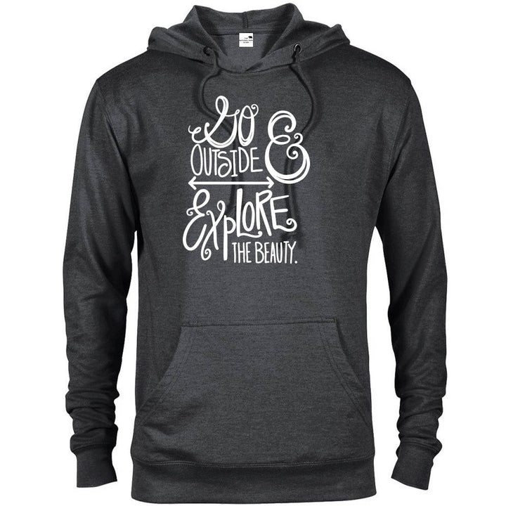 Go Outside and Explore the Beauty Hoodie - Charcoal Heather / S - hoodie