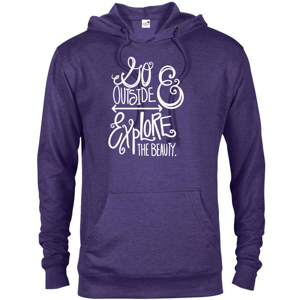 Go Outside and Explore the Beauty Hoodie - Purple Heather / S - hoodie