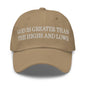 God is Greater than the Highs and Lows Embroidered Dad Hat - Khaki