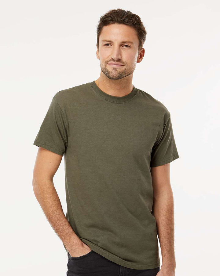 Gold soft touch tee: perfect for custom apparel and screen printing 4800 colorset 3 - Military Green / S - T-Shirt