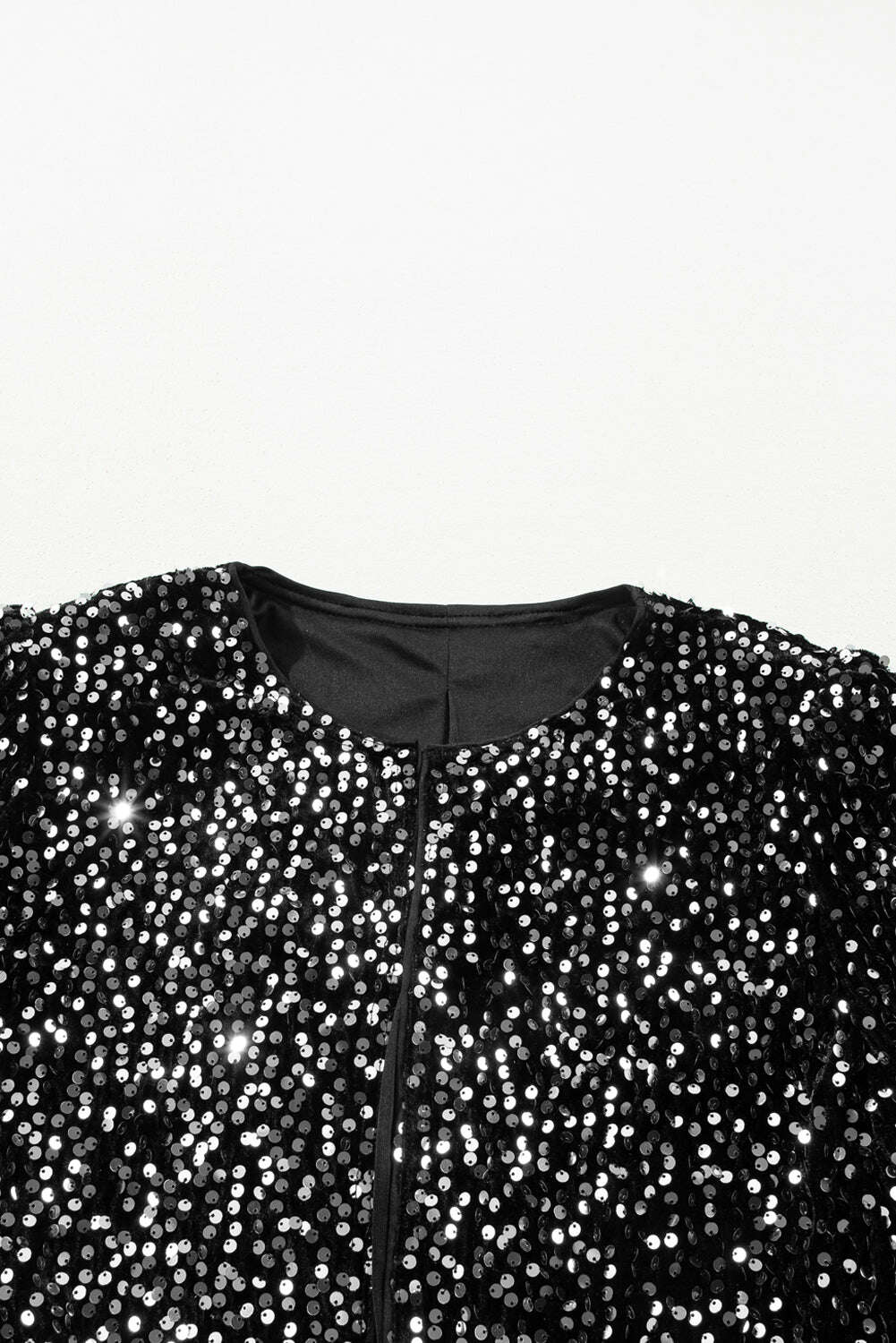 Jackets-Golden Fleece Sequin Open Front Collarless Jacket-torontoscreenprinting.ca