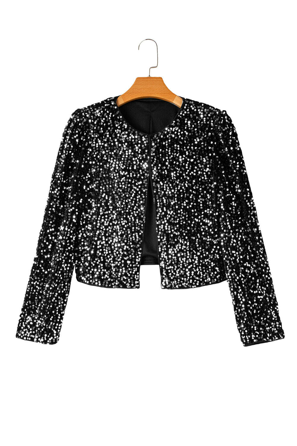 Jackets-Golden Fleece Sequin Open Front Collarless Jacket-torontoscreenprinting.ca