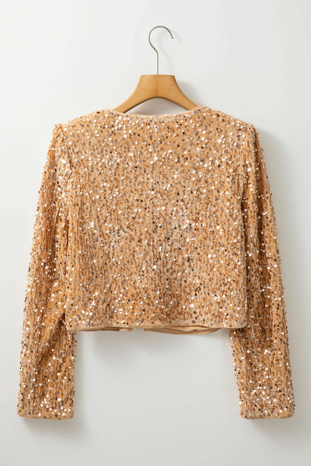 Jackets-Golden Fleece Sequin Open Front Collarless Jacket-torontoscreenprinting.ca