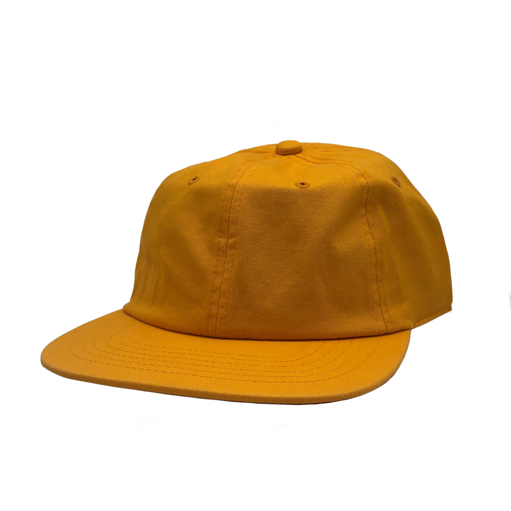 GN-1004SB - Washed Cotton Flat Bill Cap - Gold Yellow / One Size - CAPS