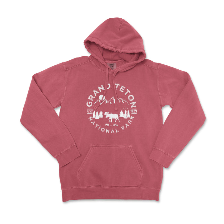 Grand Teton National Park Comfort Colors Hoodie - S / Crimson - hoodie