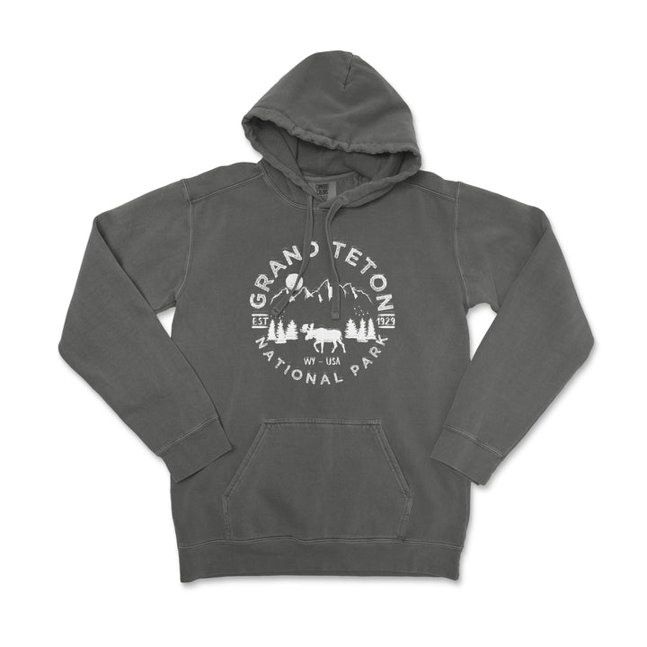 Grand Teton National Park Comfort Colors Hoodie - S / Pepper - hoodie