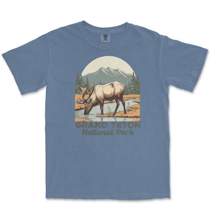 Grand Teton National Park Comfort Colors T Shirt - S / Blue Jean - tshirt