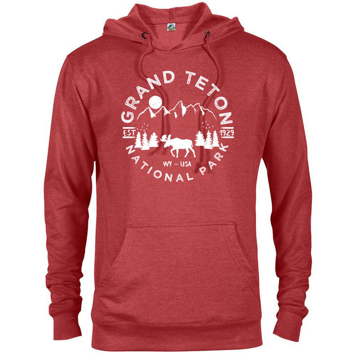 Grand Teton National Park Hoodie - Red Heather / S - hoodie