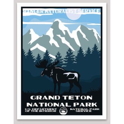 Grand Teton National Park WPA Sticker Large - sticker