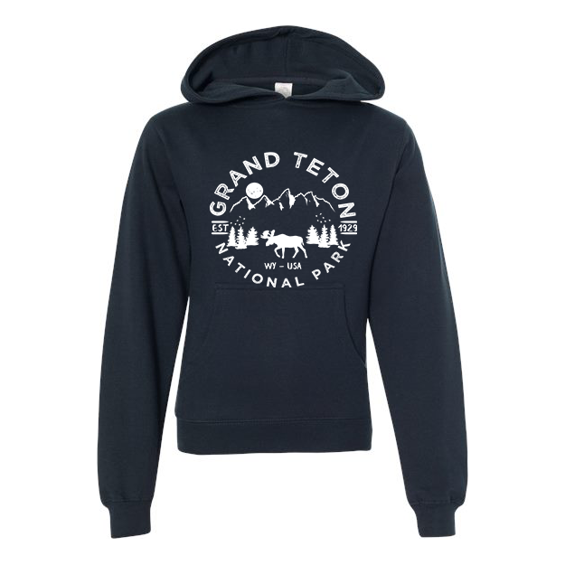 Grand Teton National Park Youth Hoodie Sweatshirt - S / Navy - hoodie