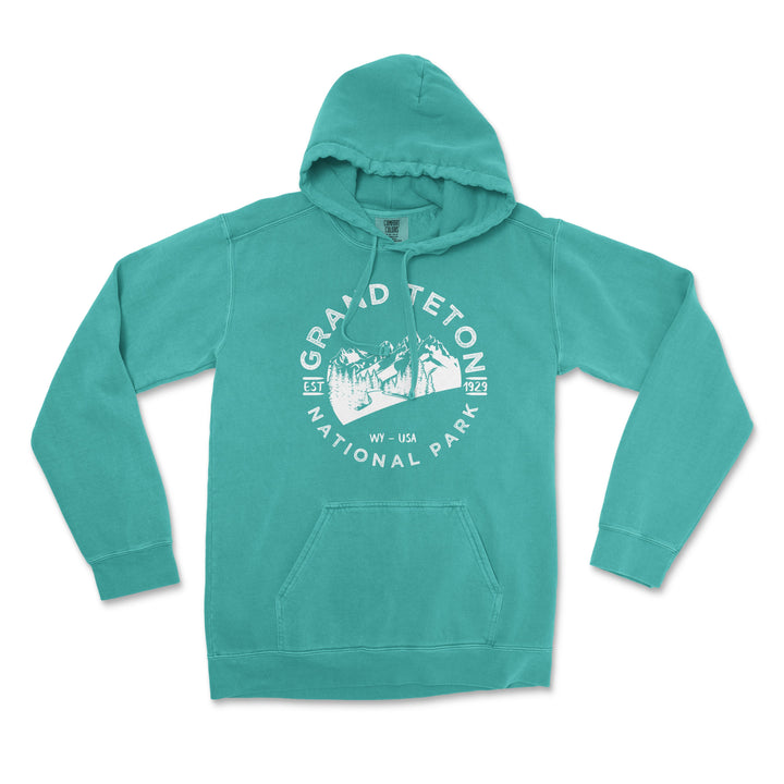 Grand Teton Valley National Park Comfort Colors Hoodie - S / Seafoam - hoodie