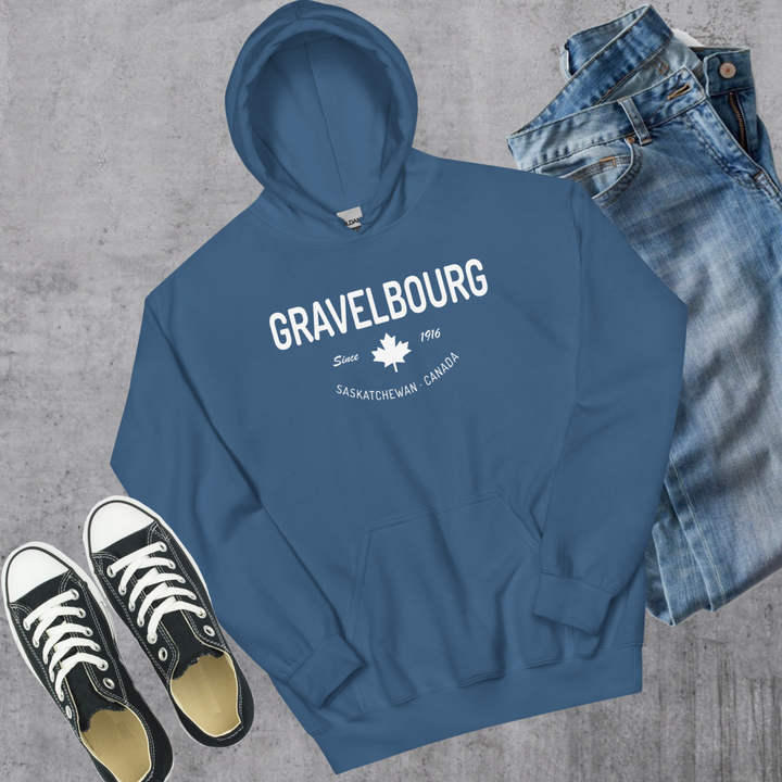 Gravelbourg since 1916 Hoodie - Indigo Blue / S